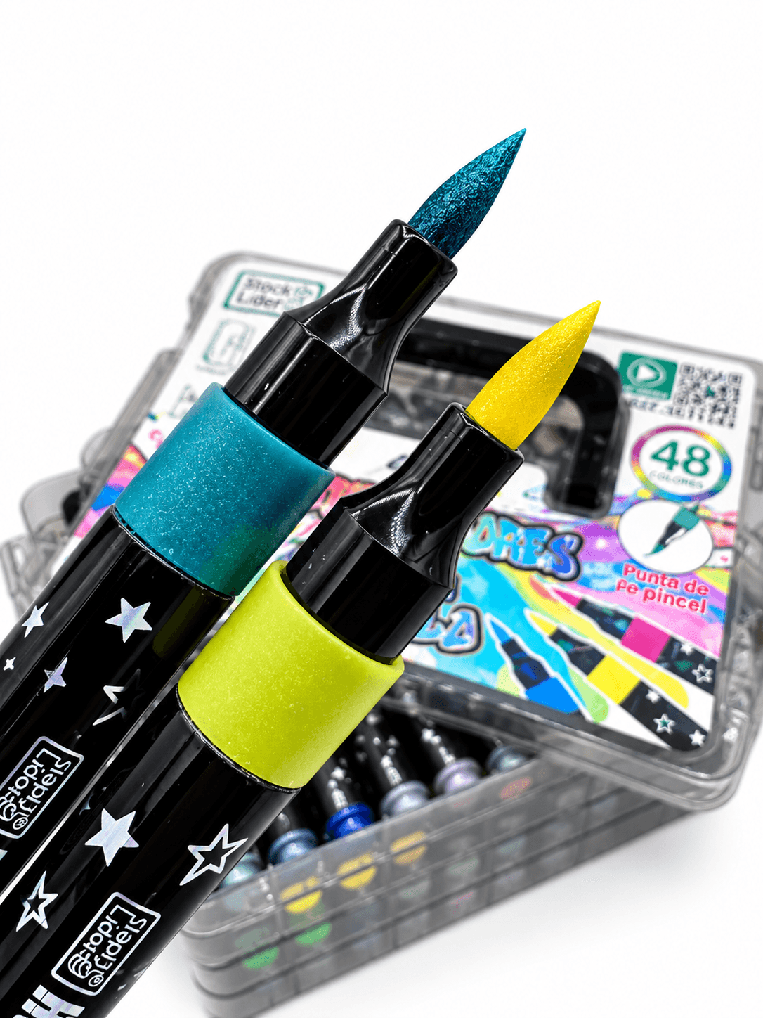 BrilliArt™ – Maletín de 48 Rotuladores con Brillo ✨