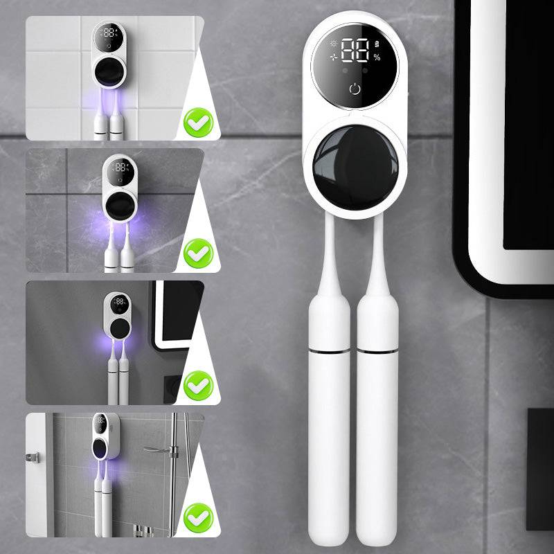 Esterilizador y secador de cepillos de dientes Smart UVC, montado en la pared