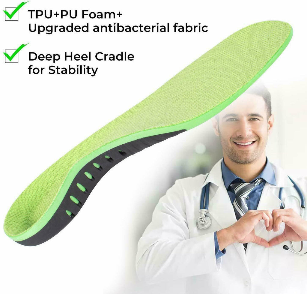 Plantillas ortopédicas para zapatos, soporte de arco alto para pies planos, fascitis plantar