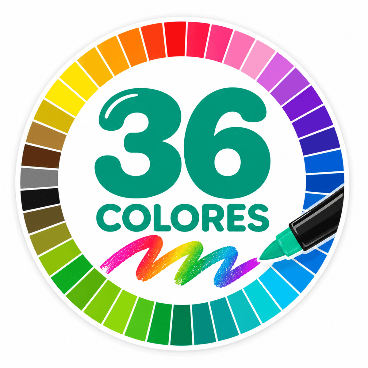 BrilliArt™ – Maletín 36 Rotuladores con Brillo ✨