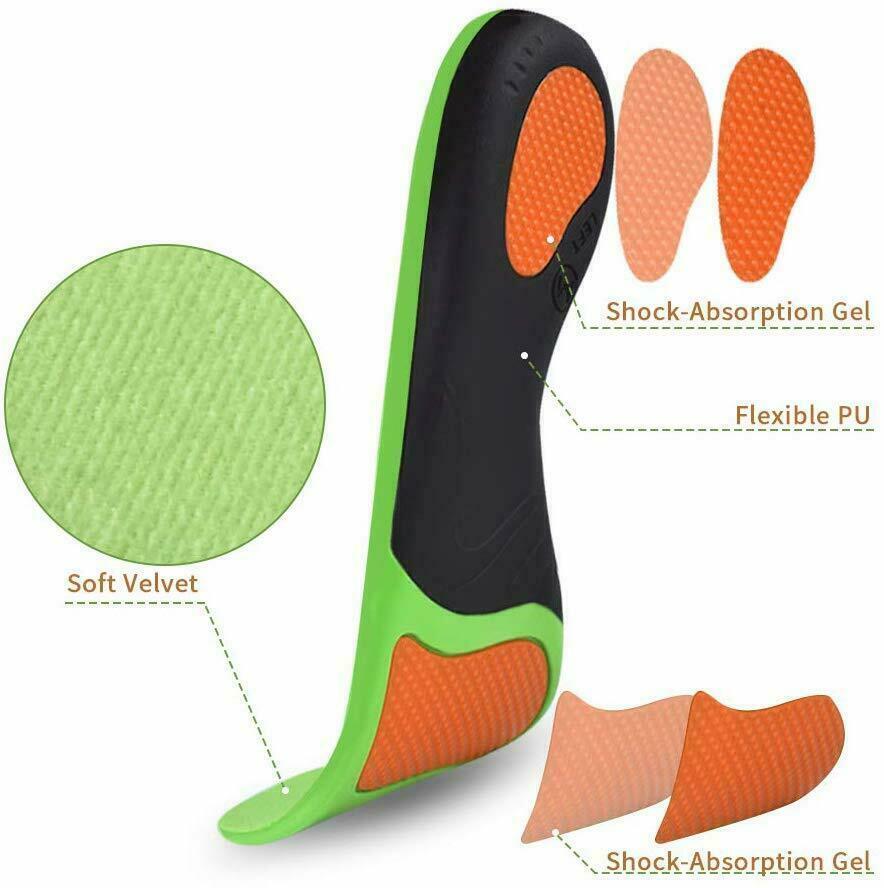 Plantillas ortopédicas para zapatos, soporte de arco alto para pies planos, fascitis plantar