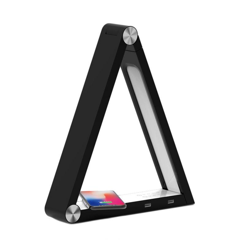 Lámpara de escritorio LED de carga inalámbrica - Diseño triangular para el cuidado de los ojos