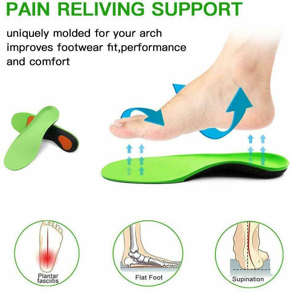 Plantillas ortopédicas para zapatos, soporte de arco alto para pies planos, fascitis plantar