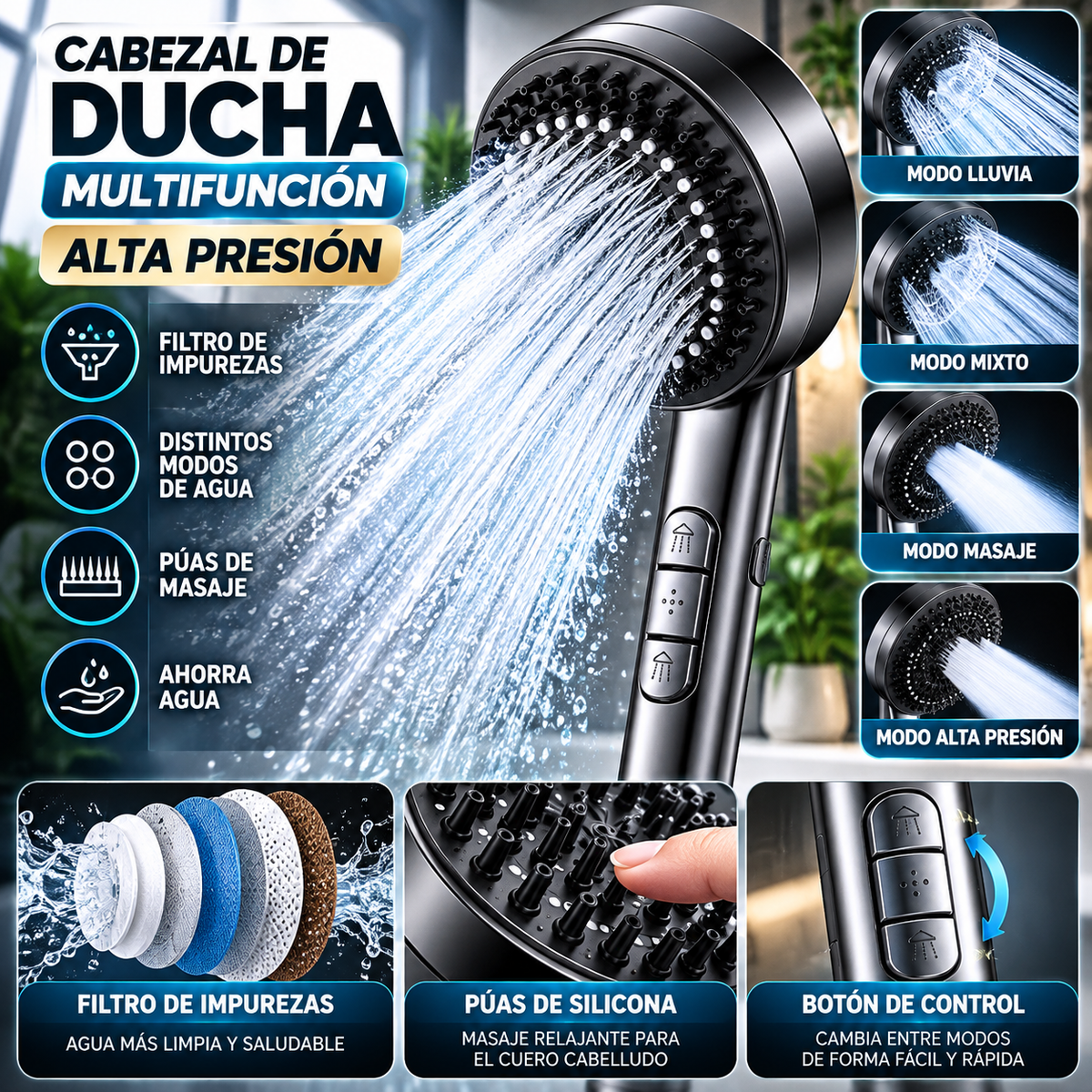AquaTurbo 4X - Ducha Multifunción