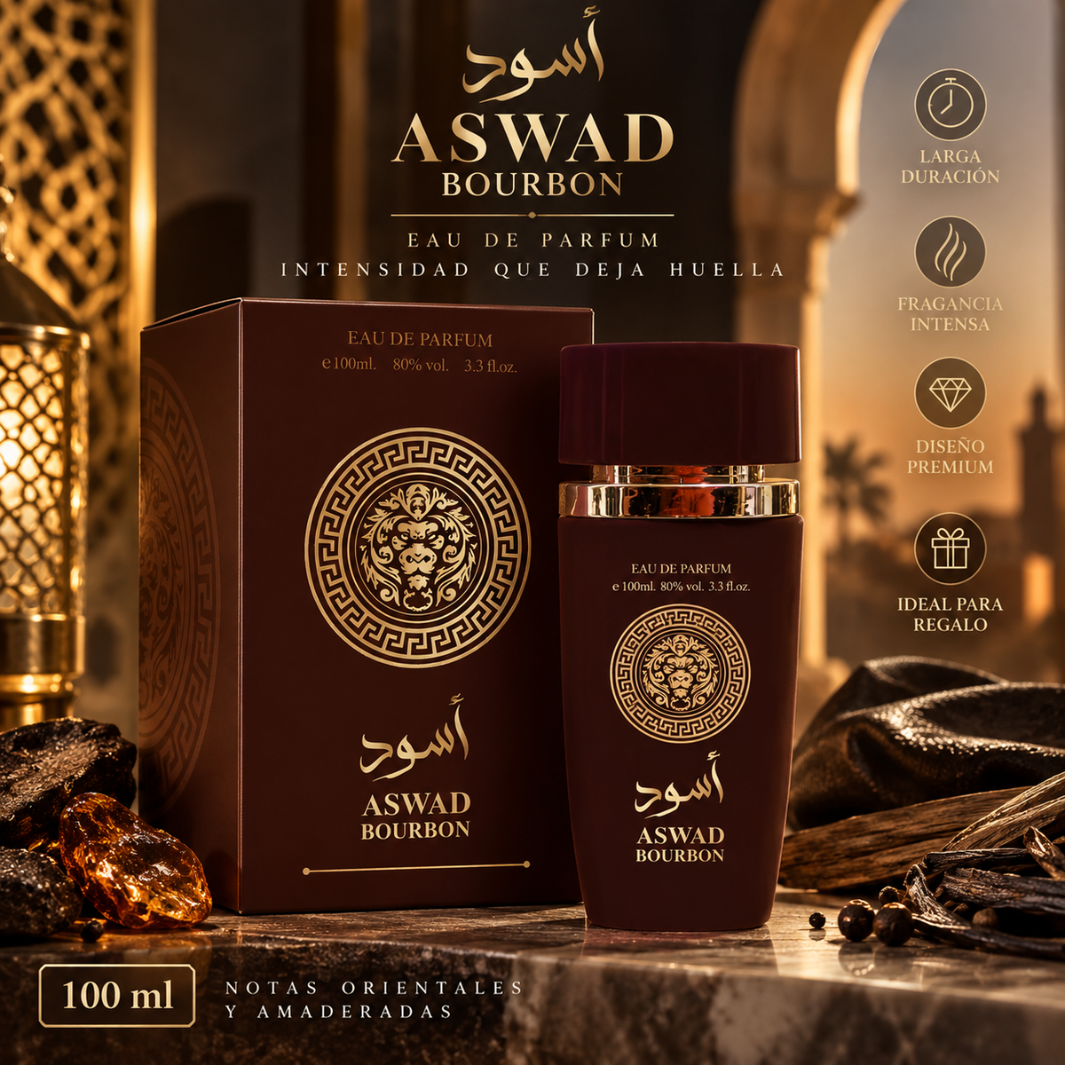 Aswad Bourbon Intense™ – Eau de Parfum 100 ml