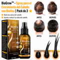 BioGrow™ – Spray para el Crecimiento del Cabello con Biotina | Pack de 3 ⭐