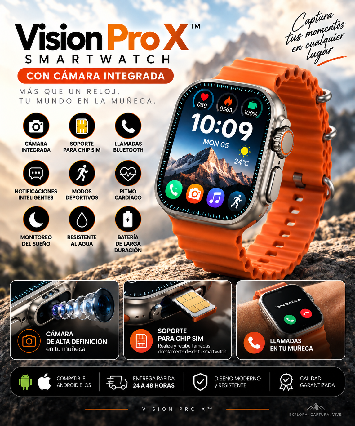 Vision Pro X™ – Smartwatch con Cámara Integrada