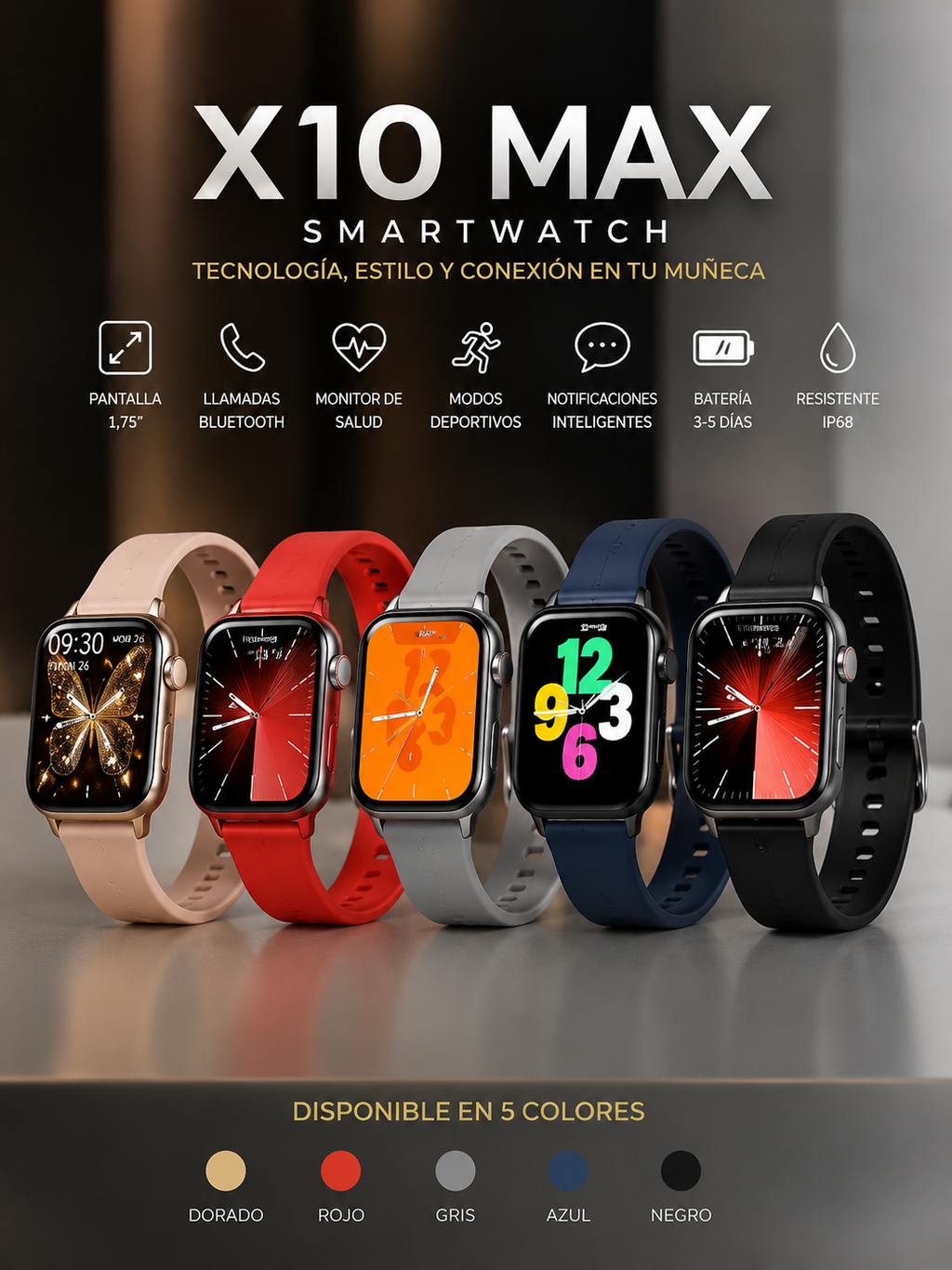 X10MAX™ – Smartwatch Inteligente con Llamadas Bluetooth