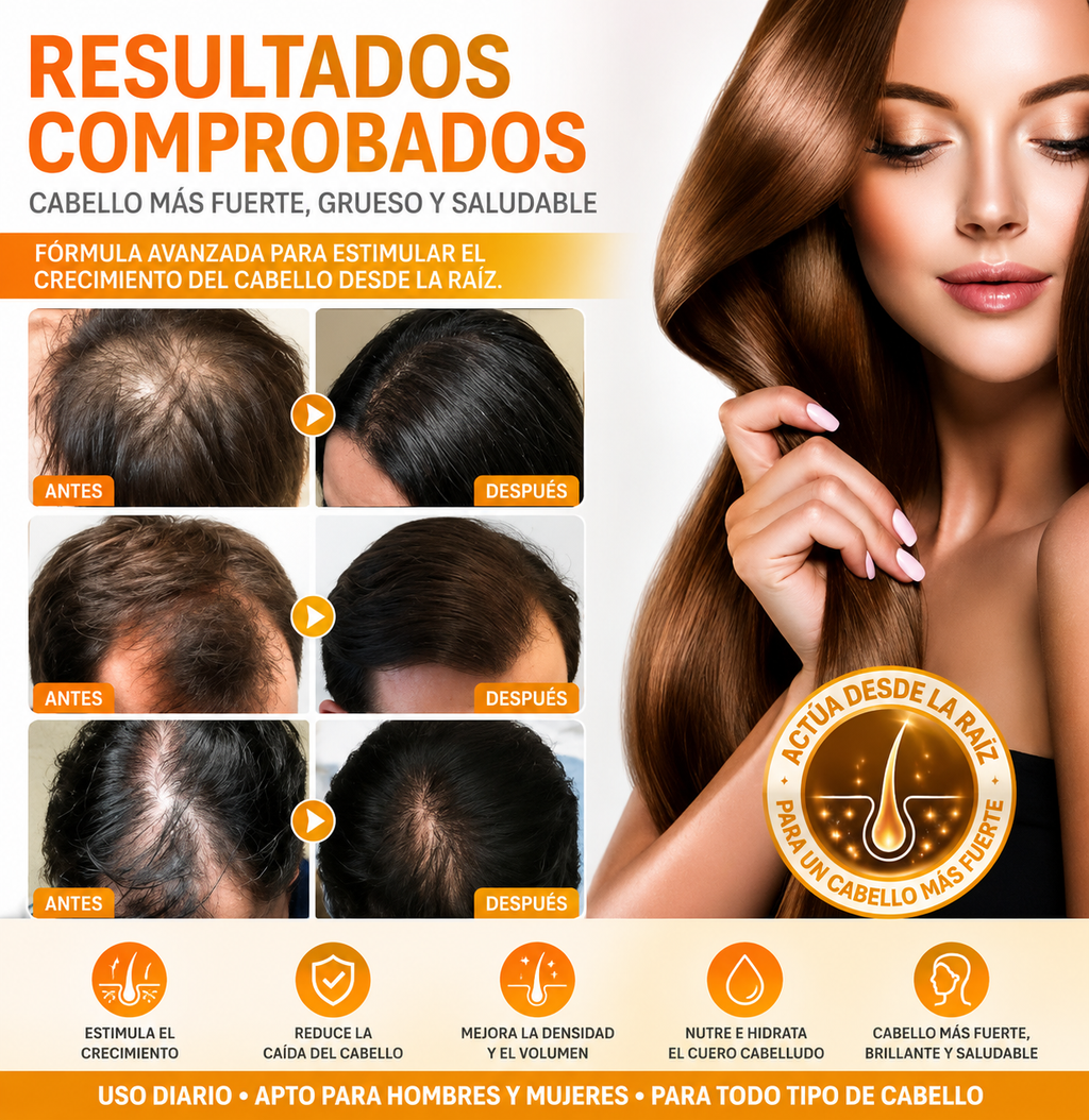 BioGrow™ – Spray para el Crecimiento del Cabello con Biotina | Pack de 3 ⭐
