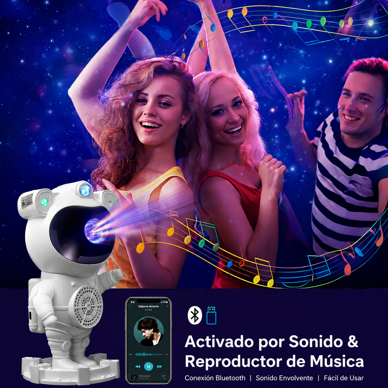 ⭐ Proyector Astronauta Galaxy™ con Bluetooth