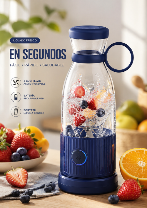 Batidora Portátil USB Recargable