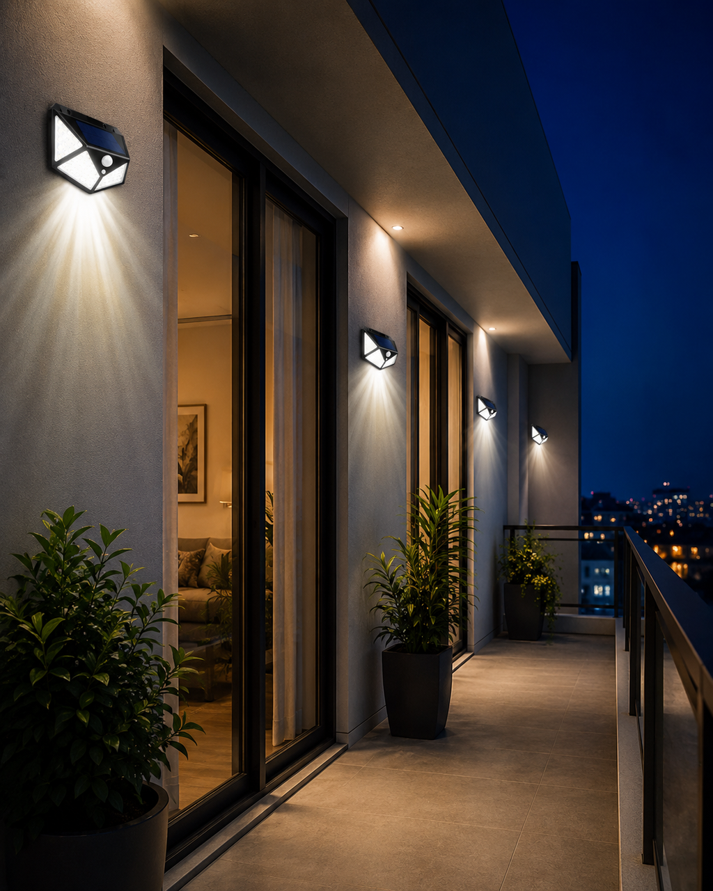 Pack de 5 Luces Solares LED con Sensor de Movimiento 20W