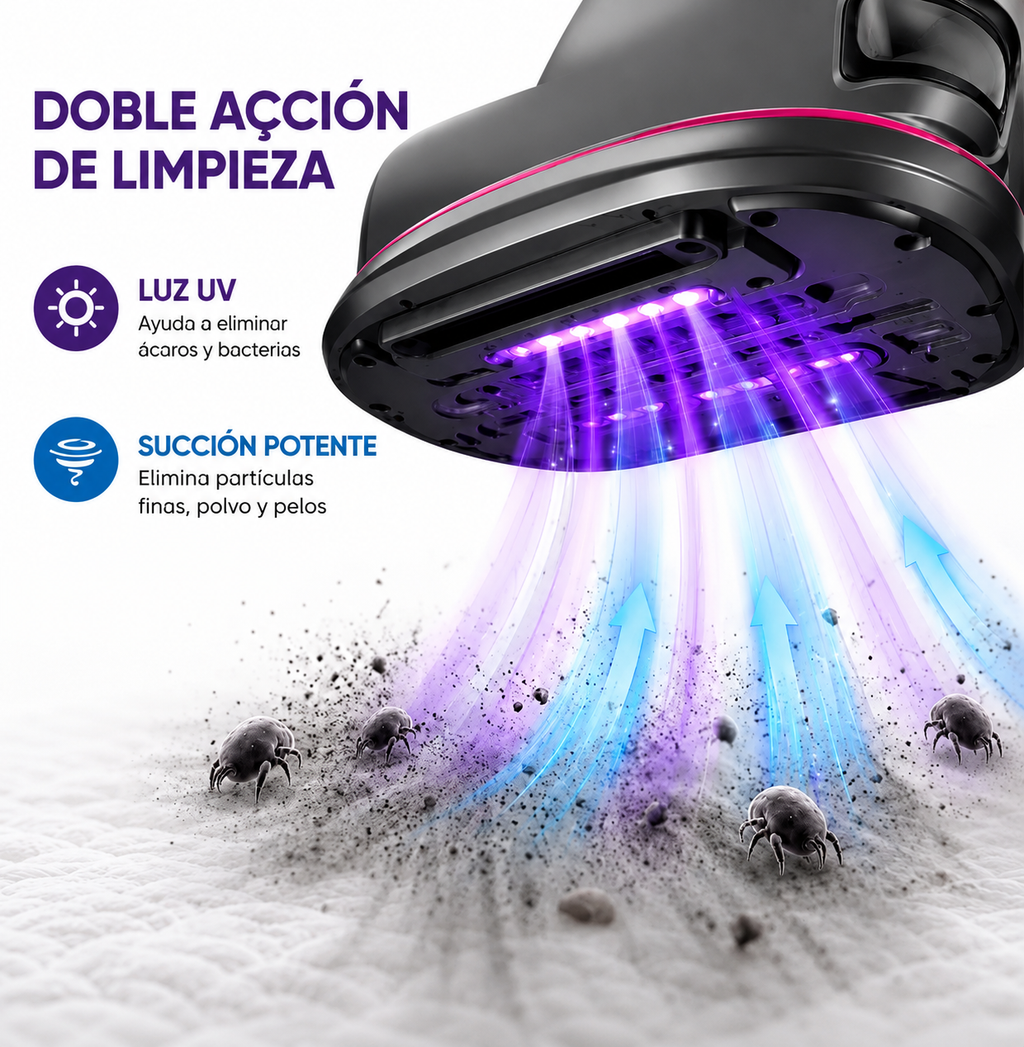 Aspiradora UV Antácaros para Colchones – Limpieza Profunda y Sin Cables
