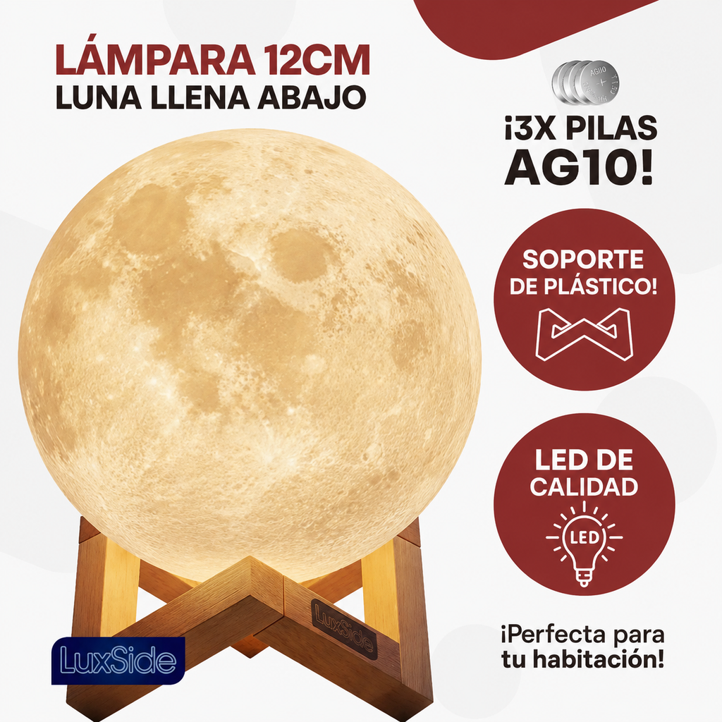 Lámpara Lunar 3D LED con Control Remoto