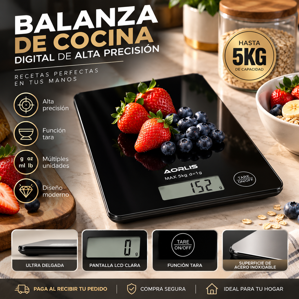 Balanza para Cocina Electrónica de Alta Precisión