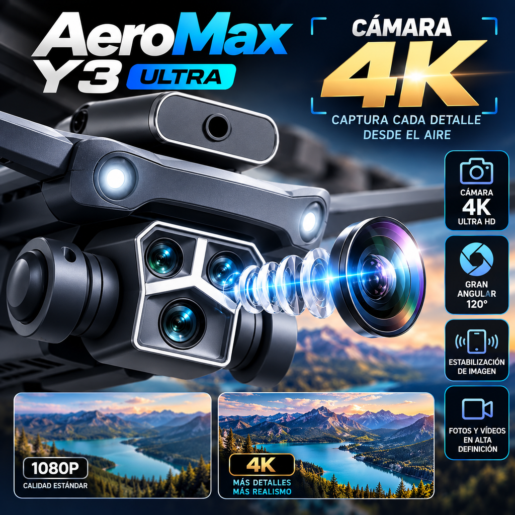 AeroMax Y3 Ultra™ – Drone con Pantalla y Control Remoto