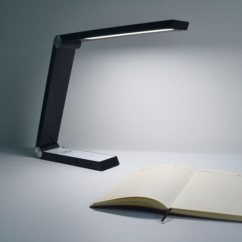 Lámpara de escritorio LED de carga inalámbrica - Diseño triangular para el cuidado de los ojos