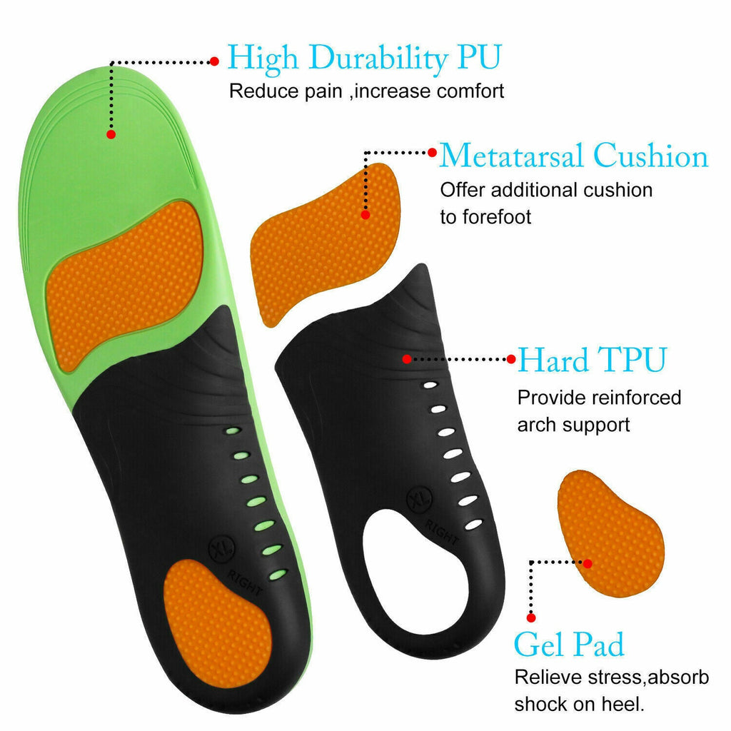 Plantillas ortopédicas para zapatos, soporte de arco alto para pies planos, fascitis plantar