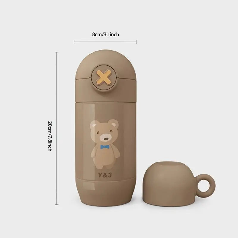 ✨ Vaso Térmico Teddy Bear 450ml 🥤 Con pajita y boquilla 2 en 1