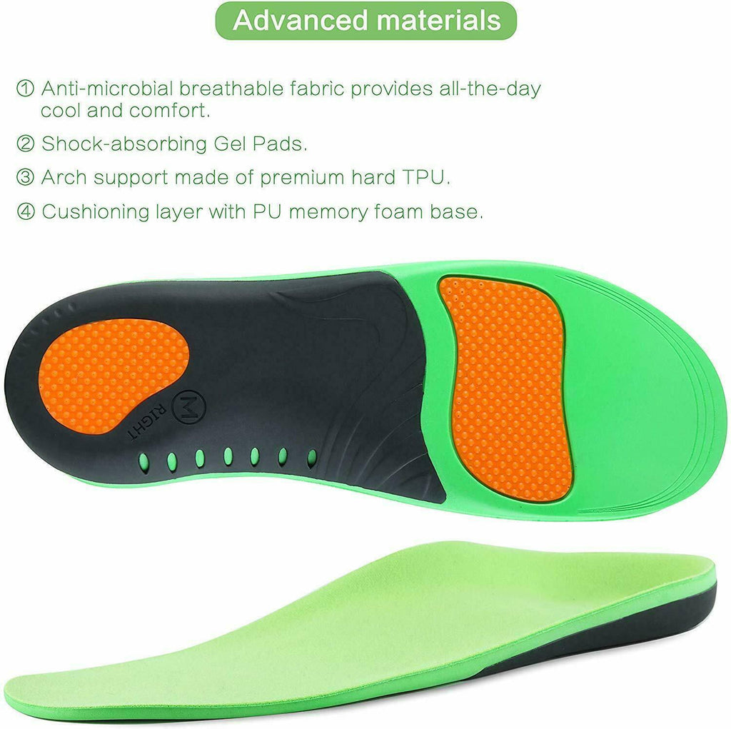Plantillas ortopédicas para zapatos, soporte de arco alto para pies planos, fascitis plantar